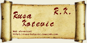Rusa Kotević vizit kartica